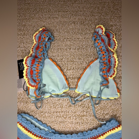 Free People It’s Now Cool Crochet Frill Bikini Set S/M - Picture 11 of 16